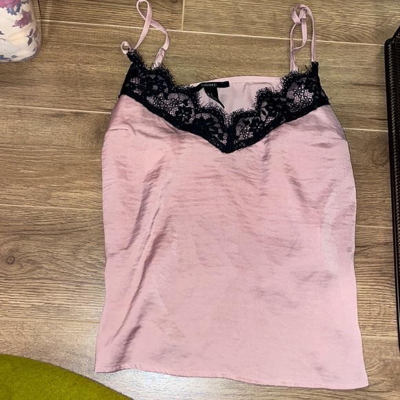 Pink and Black Lace Crop Top - Picture 2 of 3